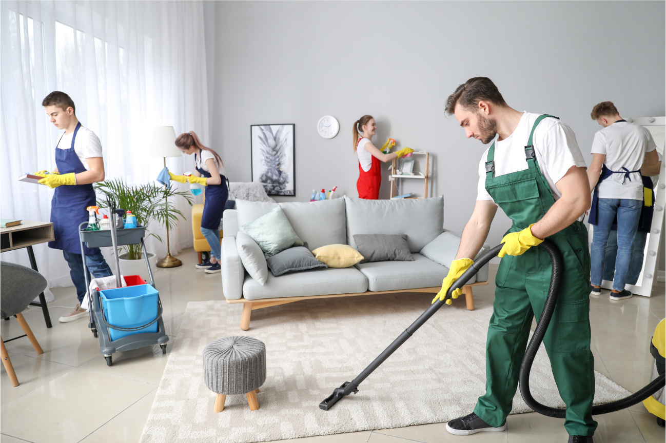 Professional regular house cleaning service - living room transformation by Ling's Home Help Sydney